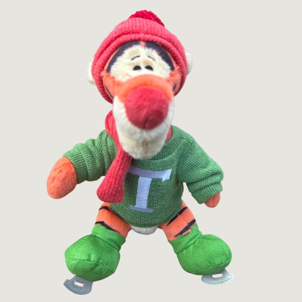 Tigger 9" Orange Green Ice Skates Disney Store Europe Exclusive RETIRED plush